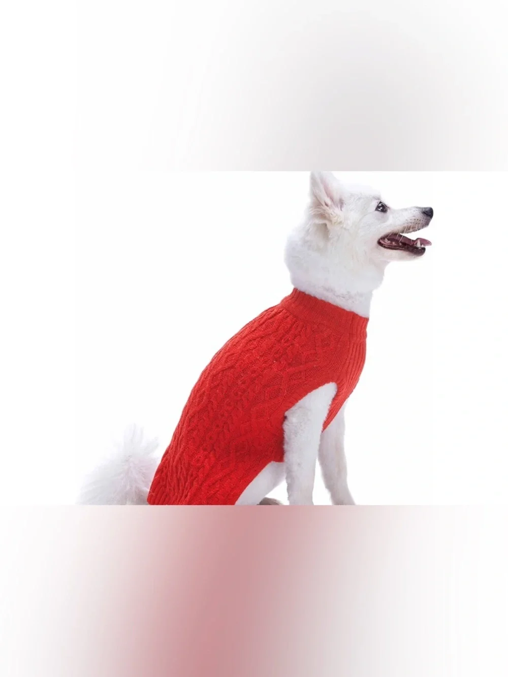 NWT-Large Dog Red cable knit sweater Soft, warm and comfortable